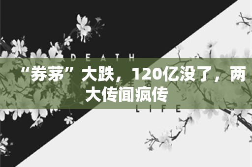 “券茅”大跌，120亿没了，两大传闻疯传