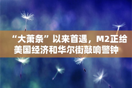 “大萧条”以来首遇，M2正给美国经济和华尔街敲响警钟