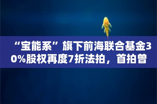 “宝能系”旗下前海联合基金30%股权再度7折法拍，首拍曾撤回