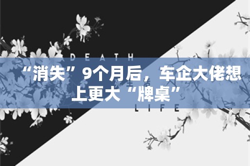 “消失”9个月后，车企大佬想上更大“牌桌”