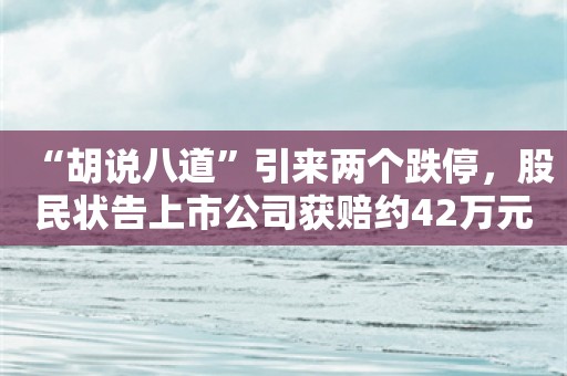 “胡说八道”引来两个跌停，股民状告上市公司获赔约42万元