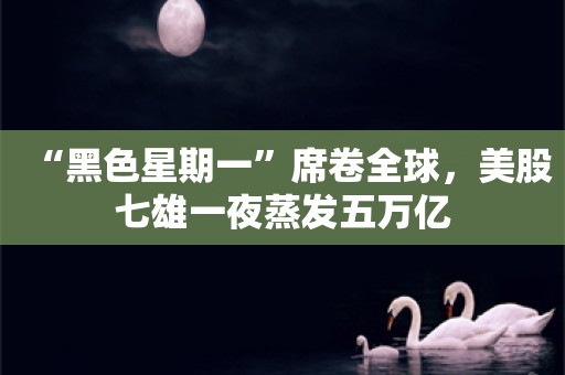 “黑色星期一”席卷全球，美股七雄一夜蒸发五万亿