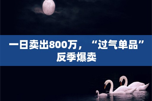 一日卖出800万，“过气单品”反季爆卖