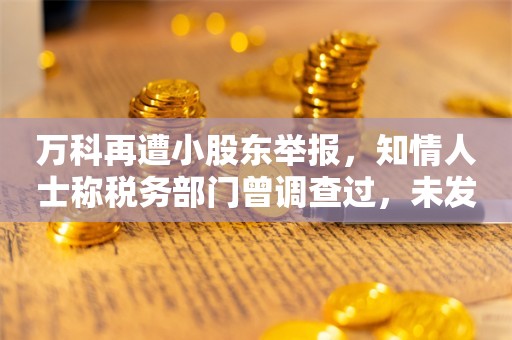 万科再遭小股东举报，知情人士称税务部门曾调查过，未发现实质问题