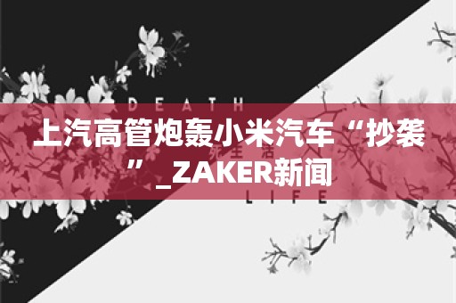 上汽高管炮轰小米汽车“抄袭”_ZAKER新闻