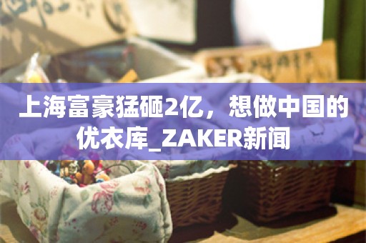 上海富豪猛砸2亿，想做中国的优衣库_ZAKER新闻