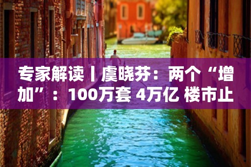 专家解读丨虞晓芬：两个“增加”：100万套+4万亿 楼市止跌回稳的定心丸