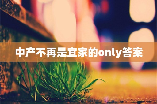 中产不再是宜家的only答案