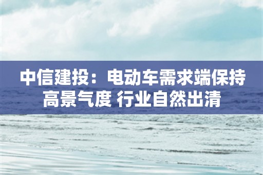 中信建投：电动车需求端保持高景气度 行业自然出清