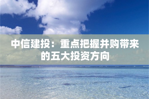 中信建投：重点把握并购带来的五大投资方向