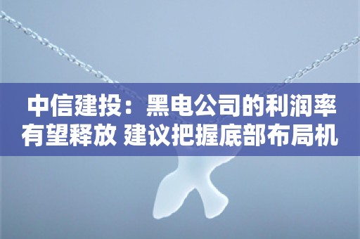 中信建投：黑电公司的利润率有望释放 建议把握底部布局机会