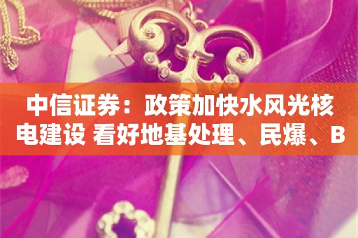 中信证券：政策加快水风光核电建设 看好地基处理、民爆、BIPV赛道