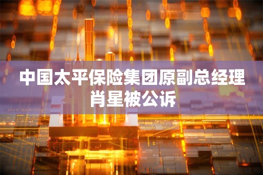 中国太平保险集团原副总经理肖星被公诉