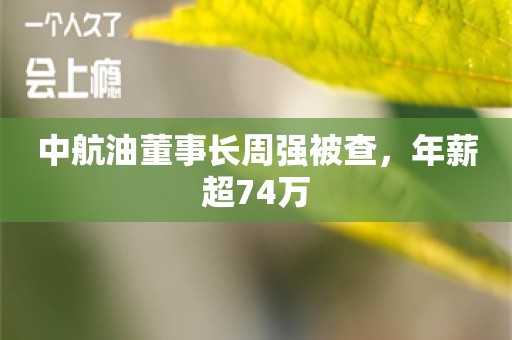 中航油董事长周强被查，年薪超74万