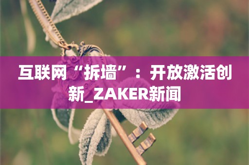 互联网“拆墙”：开放激活创新_ZAKER新闻