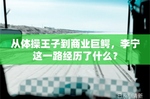 从体操王子到商业巨鳄，李宁这一路经历了什么？