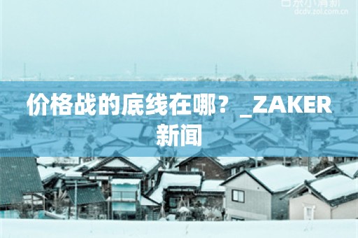 价格战的底线在哪？_ZAKER新闻