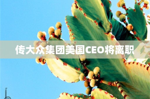 传大众集团美国CEO将离职