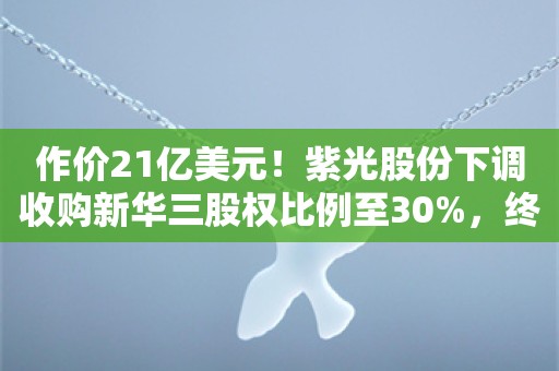 作价21亿美元！紫光股份下调收购新华三股权比例至30%，终止定增事项