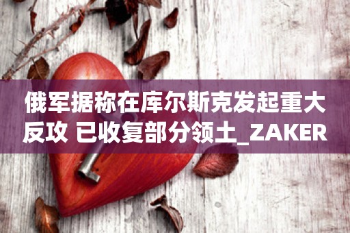 俄军据称在库尔斯克发起重大反攻 已收复部分领土_ZAKER新闻