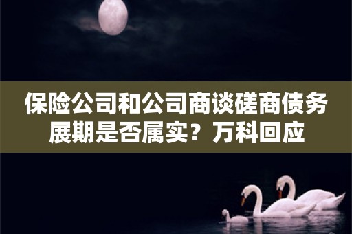 保险公司和公司商谈磋商债务展期是否属实？万科回应