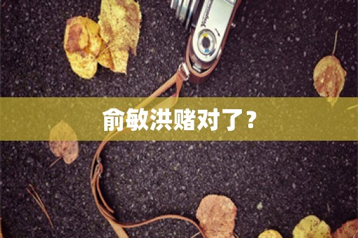 俞敏洪赌对了？