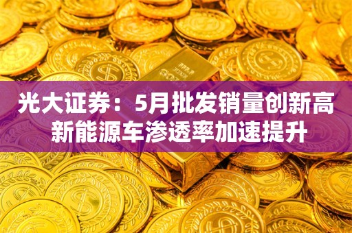 光大证券：5月批发销量创新高 新能源车渗透率加速提升