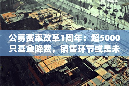 公募费率改革1周年：超5000只基金降费，销售环节或是未来改革重点