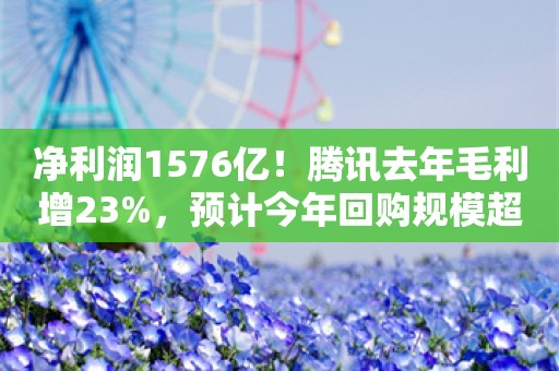 净利润1576亿！腾讯去年毛利增23%，预计今年回购规模超千亿，游戏营收将改善