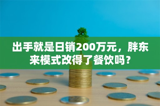 出手就是日销200万元，胖东来模式改得了餐饮吗？