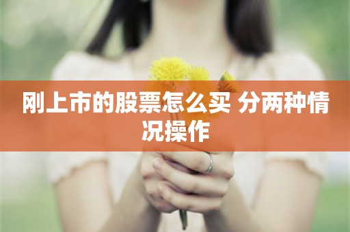 刚上市的股票怎么买 分两种情况操作