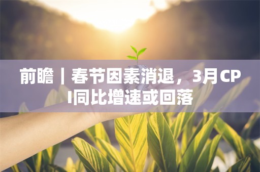 前瞻｜春节因素消退，3月CPI同比增速或回落