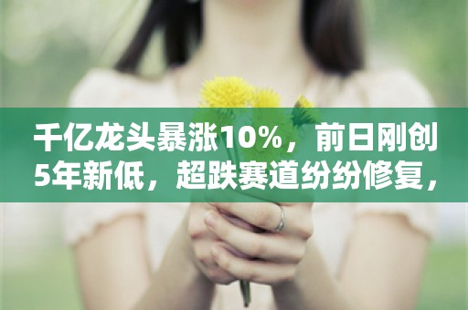 千亿龙头暴涨10%，前日刚创5年新低，超跌赛道纷纷修复，这些方向或反攻迅猛