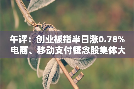 午评：创业板指半日涨0.78% 电商、移动支付概念股集体大涨