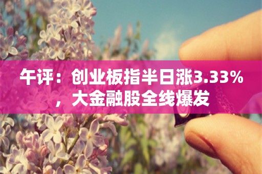 午评：创业板指半日涨3.33%，大金融股全线爆发