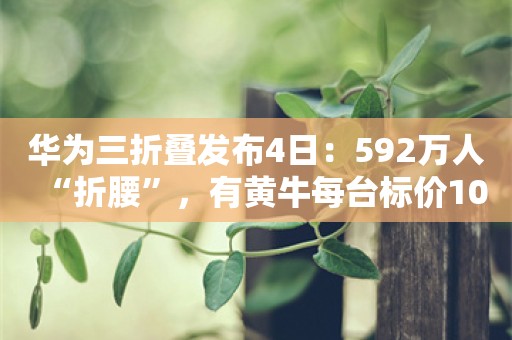 华为三折叠发布4日：592万人“折腰”，有黄牛每台标价1000万