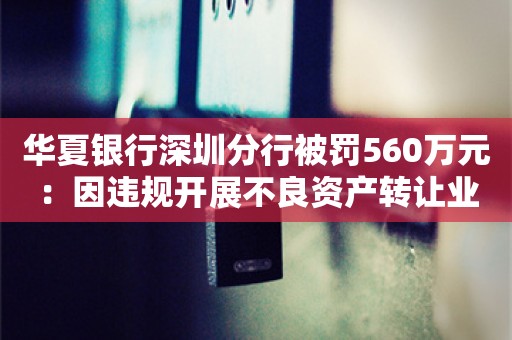 华夏银行深圳分行被罚560万元：因违规开展不良资产转让业务等违法违规行为