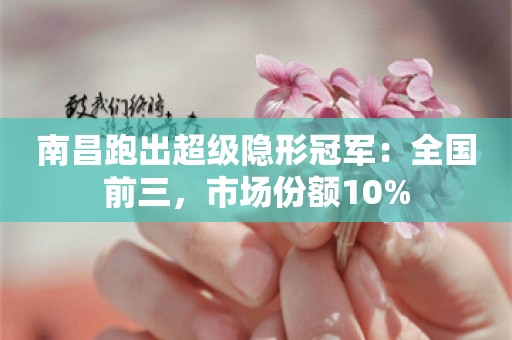 南昌跑出超级隐形冠军：全国前三，市场份额10%