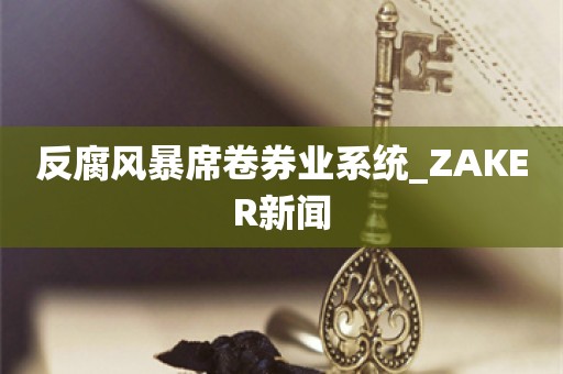 反腐风暴席卷券业系统_ZAKER新闻