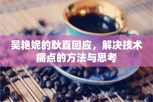 吴艳妮的耿直回应，解决技术痛点的方法与思考