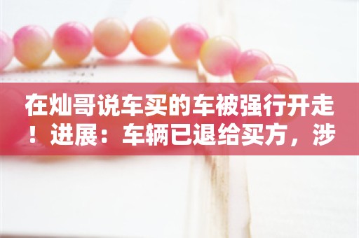 在灿哥说车买的车被强行开走！进展：车辆已退给买方，涉事销售接受警方调查