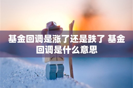 基金回调是涨了还是跌了 基金回调是什么意思