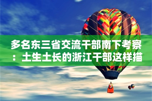 多名东三省交流干部南下考察：土生土长的浙江干部这样描述东北城市