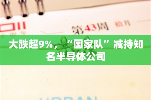 大跌超9%，“国家队”减持知名半导体公司