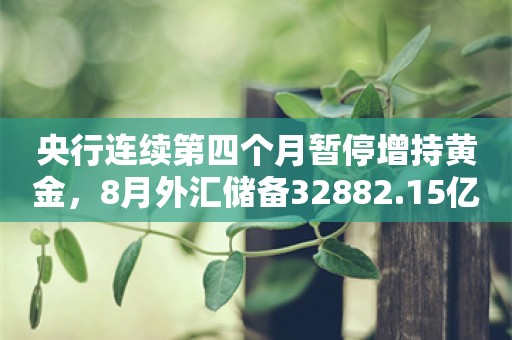 央行连续第四个月暂停增持黄金，8月外汇储备32882.15亿美元