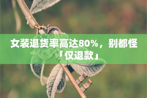 女装退货率高达80%，别都怪「仅退款」