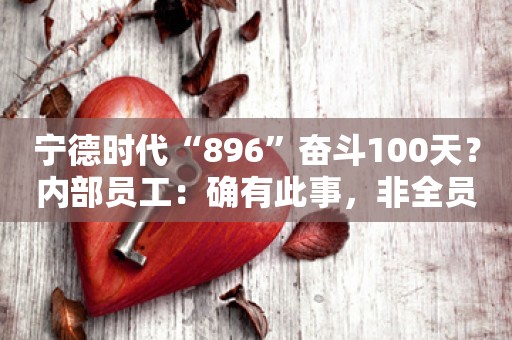 宁德时代“896”奋斗100天？内部员工：确有此事，非全员强制