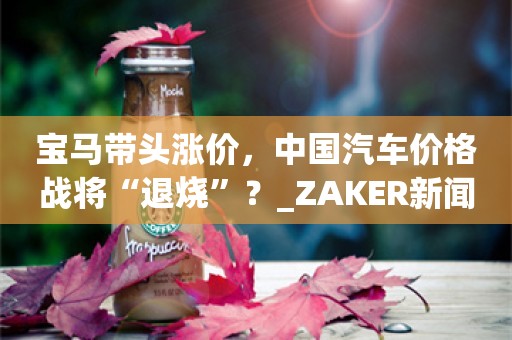 宝马带头涨价，中国汽车价格战将“退烧”？_ZAKER新闻