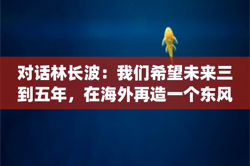 对话林长波：我们希望未来三到五年，在海外再造一个东风柳汽|《封面》专访