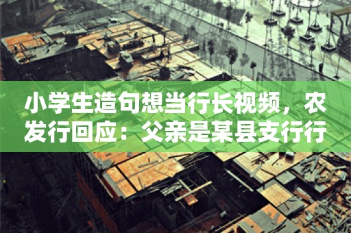 小学生造句想当行长视频，农发行回应：父亲是某县支行行长，外公曾任另一县支行行长，符合规定